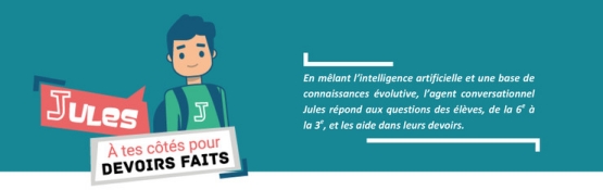 En mêlant l'intelligence artificielle et une base de connaissances évolutive, l'agent conversationnel Jules répond aux questions des élèves, de la sixième à la troisième, et les aide dans leurs devoirs.