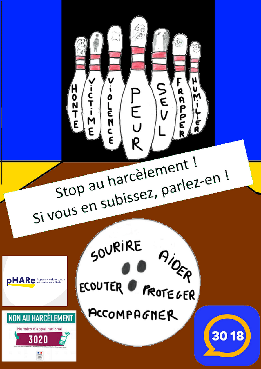 Affiche - Stop au harcèlement ! Si vous en subissez, parlez-en !